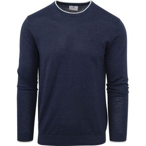 Suitable - Trui O-Hals Johan Navy - Maat M - Regular-fit