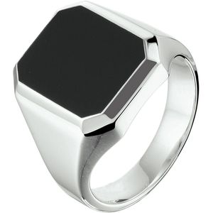 The Jewelry Collection - Zegelring - Zilver - Onyx - 925 Zilver