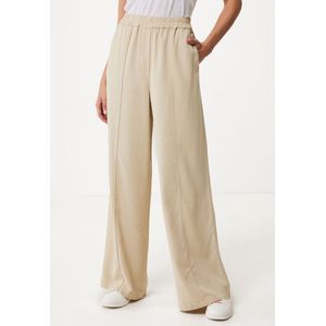 Mexx Wide Leg Pants With Elastic Waistband - Dames - Greyish Beige - Maat Xl