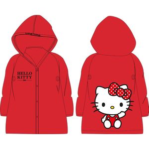 Regenjas kind Hello Kitty rood maat 122/128