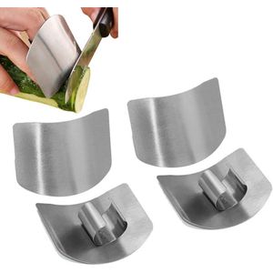 Vingerbeschermer Roestvrij Staal - Snijbeschermer Keukenveilig - Handbescherming - Voorkomt Pijn bij Snijden en Hakken