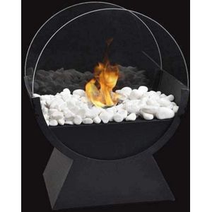 Grote Ronde Bioethanol Tafelhaard 34 cm - Draagbare Glazen Feuerschale voor Binnen en Buiten