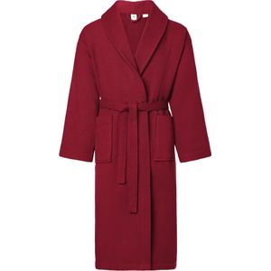 Ladeheid Heren Badjas met Capuchon - 100% Katoen - Wafel piqué - Wasmachine bestendig - Badstof – Bourgondisch Rood – L - LA-LA40-226-DG