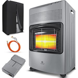Keramische Gasverwarming 4200 Watt met Gasdrukregelaar en Beschermhoes - Infrarood Gaskachel voor Binnen en Buiten