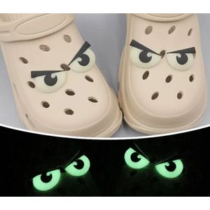 Schoen pins ogen - schoen pins glow in the dark - lichtgevende ogen - schoenbedels ogen - ook geschikt voor crocs