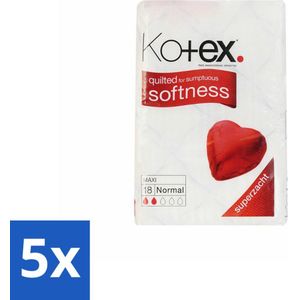 Kotex – Maxi Maandverband – Normal – 18 stuks per verpakking - Bulkverpakking - 5 stuks