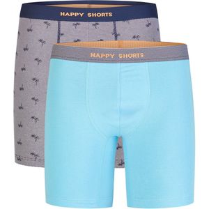 Happy Shorts - Long Boxershorts - Marine - 2er-Pack