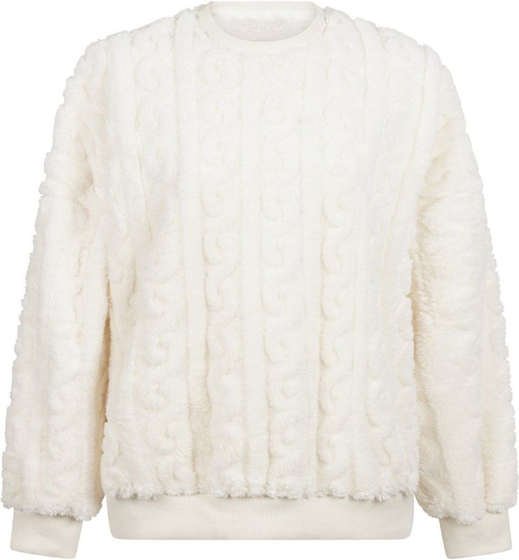 Hunkemöller - Fleece Top - Wit - Kabelontwerp