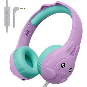 Koptelefoon kinderen met draad - Kinderkoptelefoon - Bedrade hoofdtelefoon - Veilig volume - School - Tablet - Laptop - Reizen - Muziek luisteren