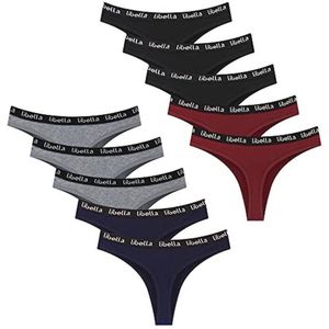 Katoenen Dames Slipjes Multi-Pack van 6 - Gestreepte G-strings