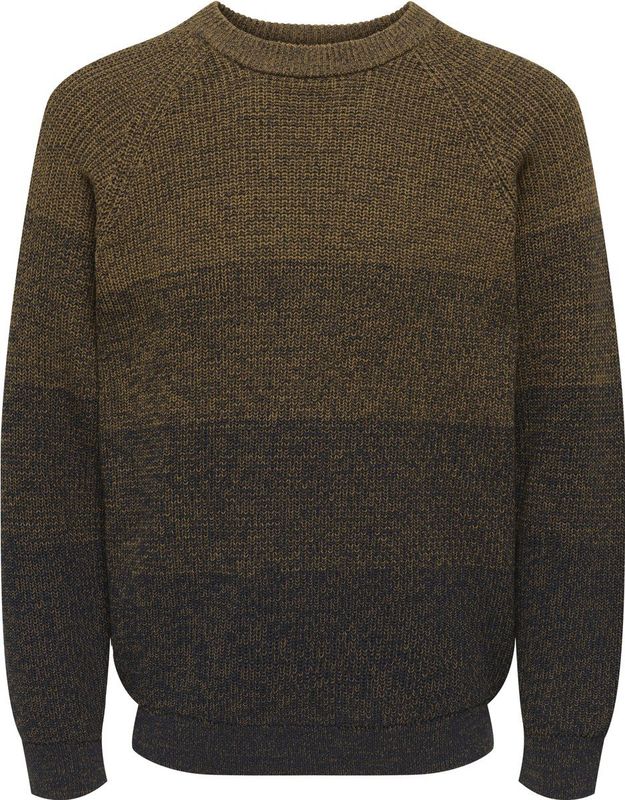 Only & Sons Trui Onsbirk Rlx Ls Raglan Knit Camp 22035794 Rubber/darksapphire Gr Mannen Maat - L