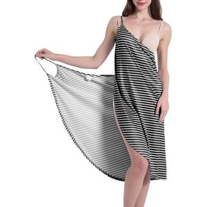 Strandjurk - Zwart - Oversized Cover-up - V-hals - Dames