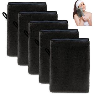 Goodivery ® Fijne Set van 5 Zachte Microvezel Reinigingshandschoenen voor Gezichtsverzorging en Make-up Verwijdering