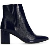 Manfield - Enkellaarsjes - Blauw - Lakleer - Met Hak