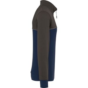 Sweatshirt Unisex XS WK. Designed To Work 1/4-ritskraag Lange mouw Navy / Dark Grey 60% Katoen, 40% Polyester