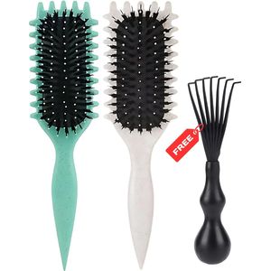 Guardian Beauty Haarborstelset - Kruldefiniërende Borstel - Met Haarborstelreiniger - Muntgroen & Wit