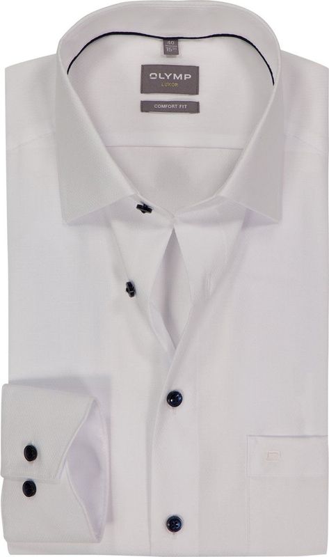 OLYMP - Luxor - Overhemd - Wit - Strijkvrij - Boordmaat 46