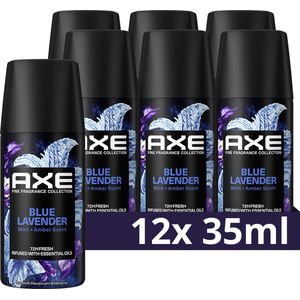 AXE Fine Fragrance Collection Premium Deodorant Bodyspray - Blue Lavender - met amber en essentiële oliën van lavendel en mint - 12 x 35 ml