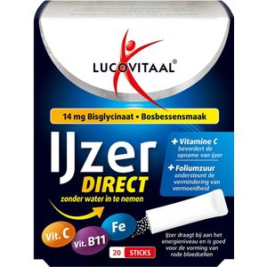 Lucovitaal - IJzer Bisglycinaat - Bosbes - 20 Sachets
