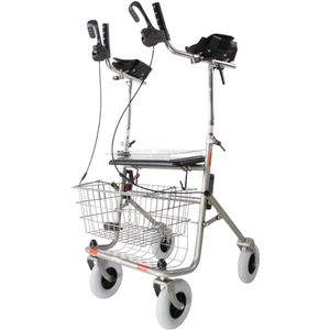 Premis - Provo Rollator - Titanium - 2de Generatie - Voorzien van Onderarmschalen en Mand