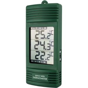 ETI Max/Min Thermometer - Ruimtethermometer Groen - Kamerthermometer - Onthoudt de hoogst en laagst gemeten temperatuur