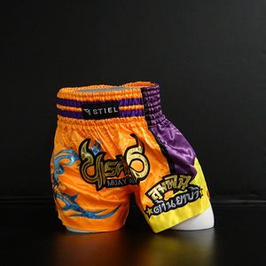 Stiel Muay Thai Short- Broekje - Oranje / Paars / Goud - S