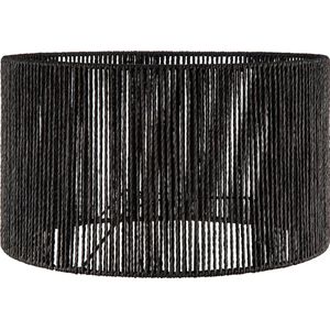 Home Sweet Home - Papieren Woven Lampenkap - Cilindrisch - Black - Moderne stijl - ø40 x 22 cm - E27 fitting - Voor Staand Lamp - Ontworpen voor woonkamer en eetkamer