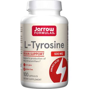 Tyrosine 500mg 100 capsules voor aanmaak neurotransmitters | Jarrow Formulas