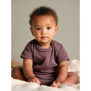 Wollen Romper korte mouw – Merinowol - Twilight Mauve 86