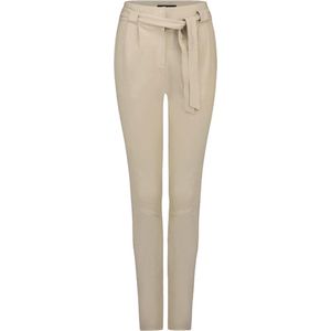 Ibana Paula Stretch Leather Broeken Dames - Beige - Maat 40