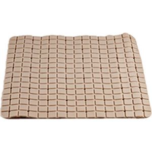 Badmat/douchemat mocca bruin vierkant patroon 50 x 50 cm - Anti-slip mat voor in de douchecabine