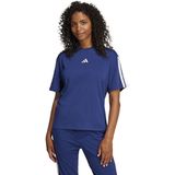 Adidas - Essentials 3 Stripes - T-shirt - Blauw - Korte Mouwen