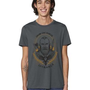 Viking T Shirt - Heren Viking tShirt - Dames Viking t Shirt - T-shirt met print opdruk - Unisex Maten: S M L XL XXL XXXL - Shirt kleuren: Wit Anthracite.