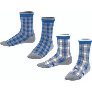 Esprit 2-PACK Ruit Sokken Kinderen 18166  3390 light greymel. 23-26