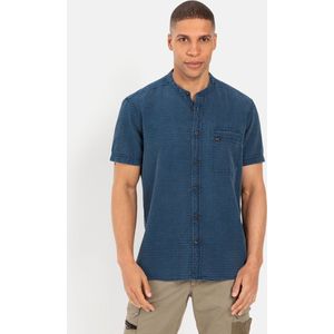 camel active Korte mouwen overhemd in jeanslook - Maat menswear-3XL - Denim Blauw