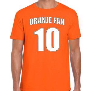 Oranje fan nummer 10 oranje t-shirt Holland / Nederland supporter EK/ WK voor heren S
