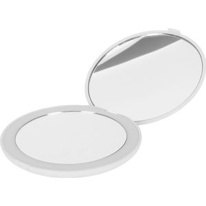 LED spiegel - Make-up Spiegel voor op Reis-10X vergroting – Mini spiegel - inklapbaar-Daglicht LED-Draagbaar-Wit