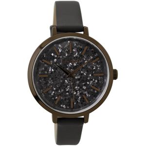 OOZOO Timepieces - Bronskleurige horloge met olifant grijze leren band - C9223