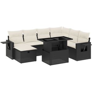 vidaXL 8-delige Loungeset - Poly Rattan - Zwart