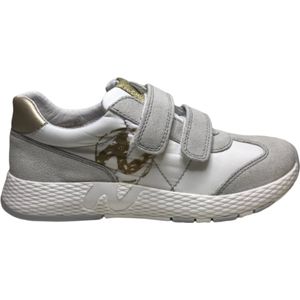 Naturino Mt 35 velcro's gouden logo lederen sportieve sneakers Jesko wit