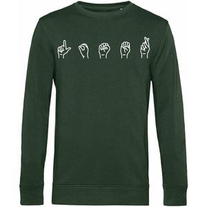 7431 - Sweater - Gebarentaal; Loser-Forest Green-M