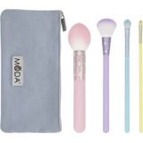 MODA - Posh Pastel - Make-up Penseelset - Multi-Color Pastel - 5 Stuks - Inclusief Pouch