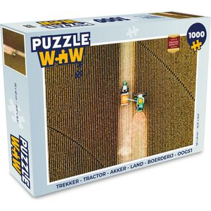 Puzzel Trekker - Tractor - Akker - Land - Boerderij - Oogst - Legpuzzel - Puzzel 1000 stukjes volwassenen
