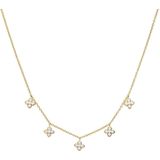 Lucardi - Dames Zilveren Ketting - Goudkleurig - 925 Zilver - 45 cm