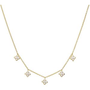 Lucardi - Dames Zilveren Ketting - Goudkleurig - 925 Zilver - 45 cm