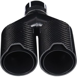 RVS Uitlaatpijp 63-93mm Y-Vormige 1-In-2-Out Rechts Dubbele Uitlaat - Zwart Koolstofvezel - BMW M Performance .
