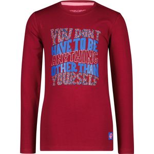 4PRESIDENT T-shirt meisjes - Burgundy - Maat 110 - Meiden shirt