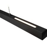 LED Hanglamp - Trion Parola Up and Down - 31W - Warm Wit 3000K - Dimbaar - Rechthoek - Mat Zwart - Aluminium