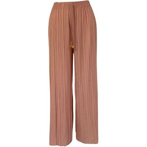 Hoogwaardige Dames Flare Broek / Pants | Flared Pantalon | Lichtroze - Maat M