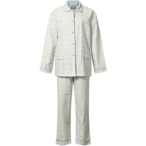 Cocodream - Flanellen dames pyjama - Doorknoop - Groen - Maat XL